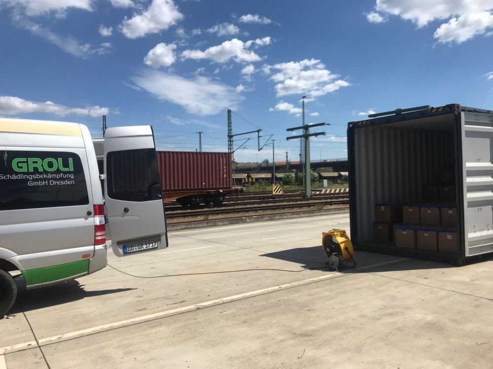 Freimessung am Containerterminal